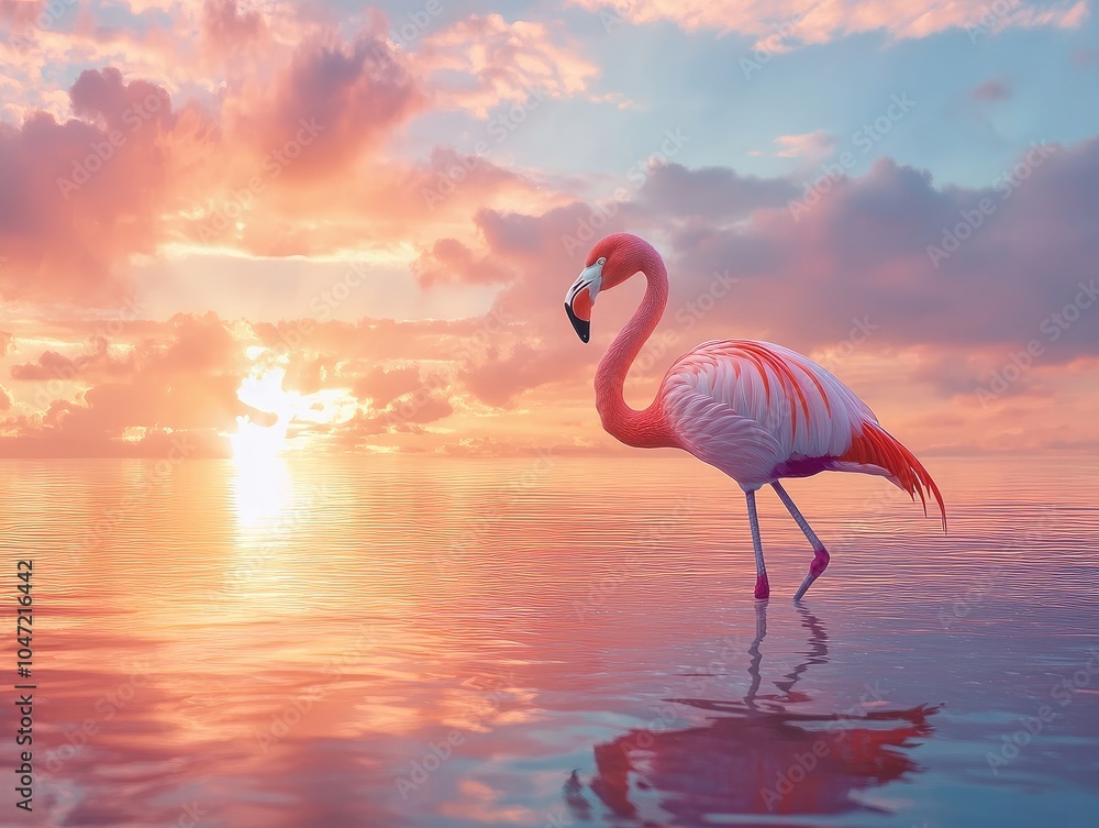Fototapeta premium flamingo in the water
