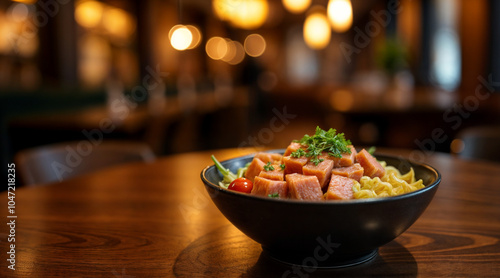 a bowl of vegetables on a table