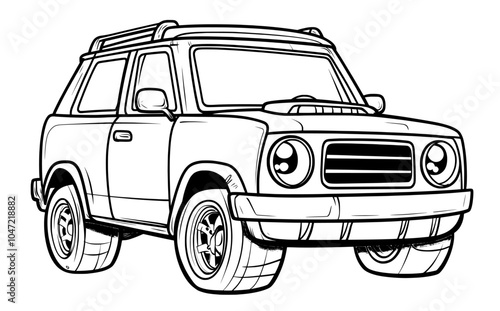 An illustration of a truck picking up in black and white.