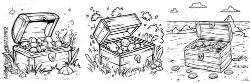 An illustration of a treasure chest based on a hand-drawn design