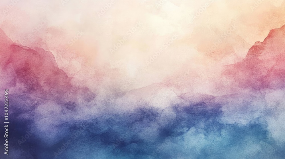 Obraz premium A serene front page border design with soft watercolor effects and gentle hues