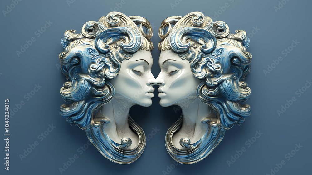 GEMINI zodiac 3d vector image GEMINI zodiac 3d vector image