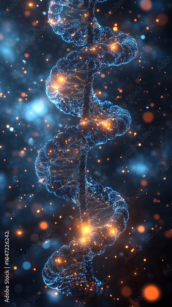 Obraz premium Molecular Structure in a Cosmic Background