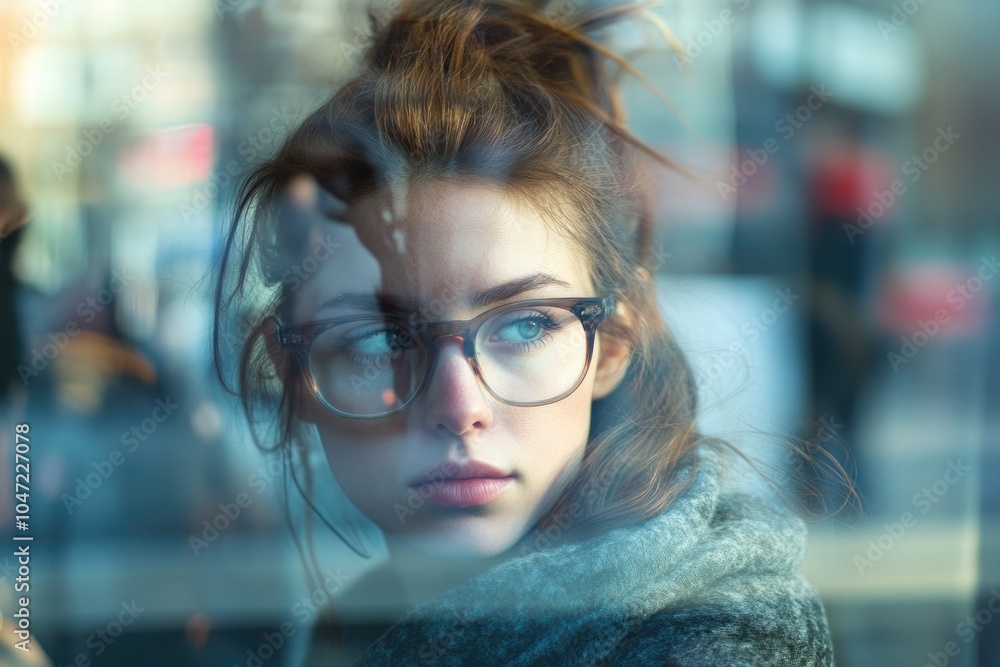 A person wearing glasses and looking directly into the camera lens, neutral expression A person wearing glasses and looking directly into the camera lens, neutral expression