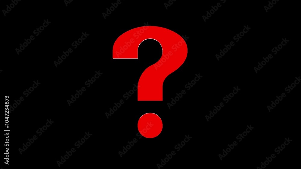 question mark logo icon loopable red color black background question mark logo icon loopable red color black background