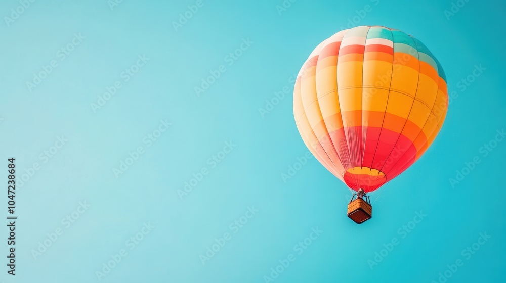 Fototapeta premium A hot air balloon gracefully navigating the sky, showcasing a slower, but equally captivating form of travel.