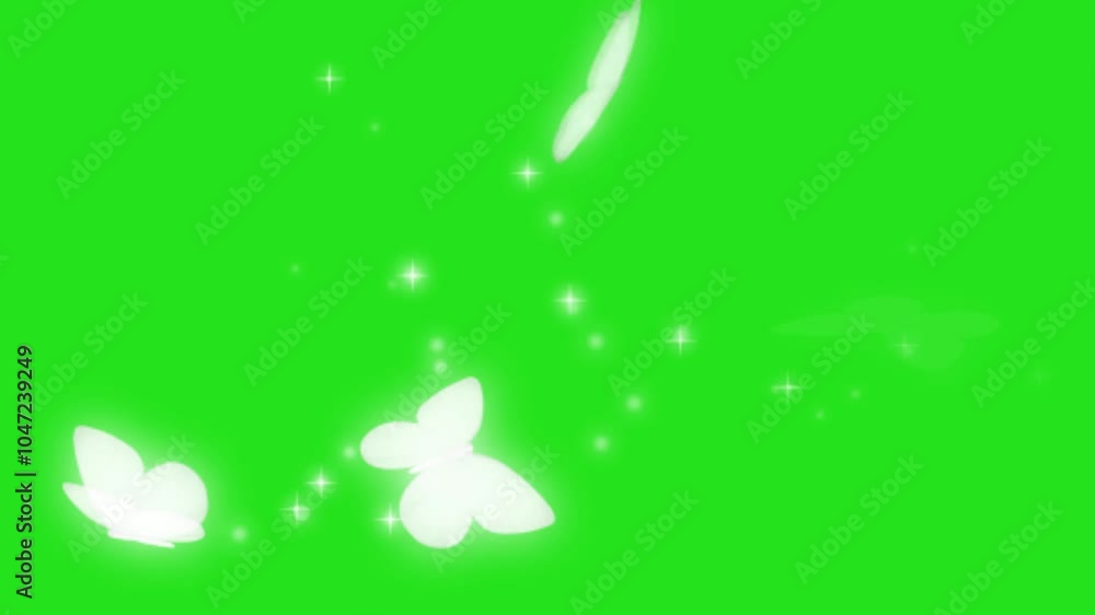 Flying butterflies motion graphics with green screen background Flying butterflies motion graphics with green screen background