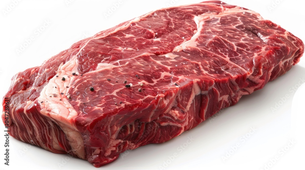 Fototapeta premium Raw Beef Steak with Salt and Pepper Seasoning