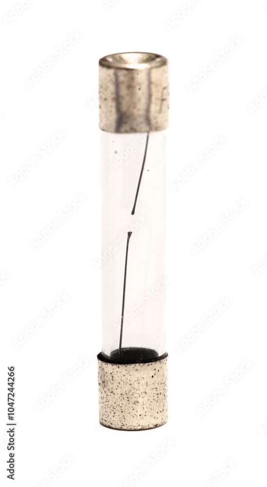 Blown fuse isolated on white background 
