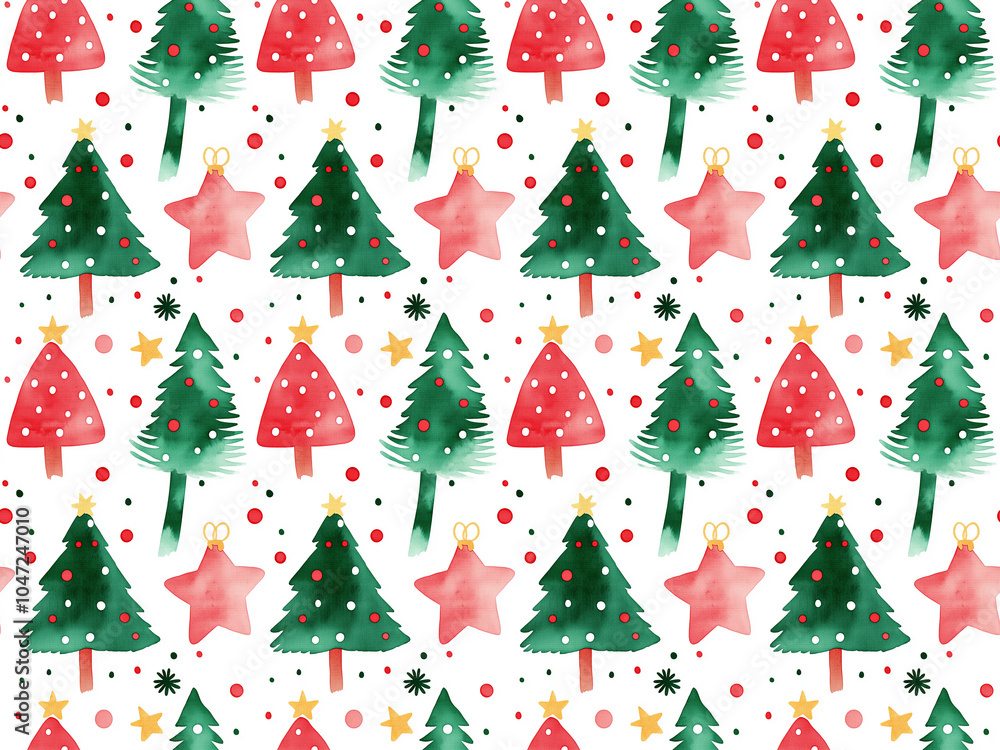 Christmas seamless pattern, New Year's and Christmas festival seamless pattern in a 2D doodle illustrator style Christmas seamless pattern, New Year's and Christmas festival seamless pattern in a 2D doodle illustrator style