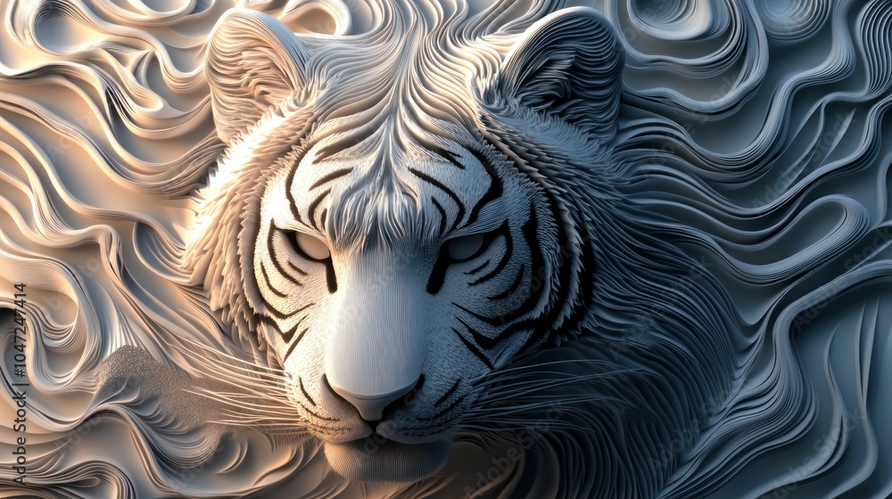 Animal design in 3D relief, simple yet bold color palette, high-resolution textures with smooth, layered patterns. Animal design in 3D relief, simple yet bold color palette, high-resolution textures with smooth, layered patterns.