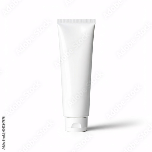 white plastic tube mockup on white background