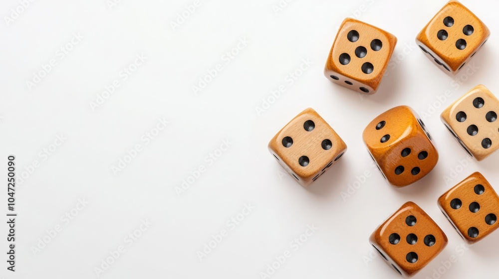 Dices, Retro Game Pieces on White Background Dices, Retro Game Pieces on White Background
