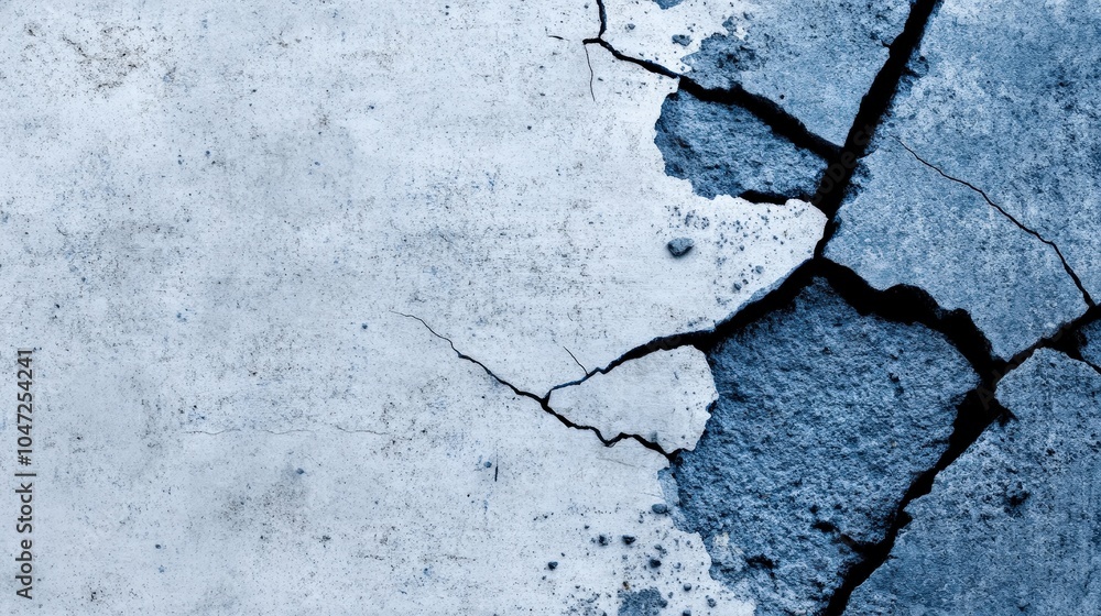 Obraz premium Cracked Blue Concrete Wall Texture Background