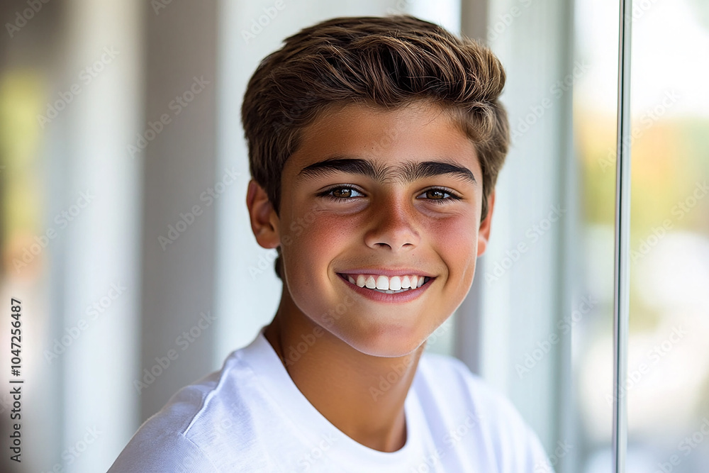 Portrait of smiling white cute teenage boy Portrait of smiling white cute teenage boy