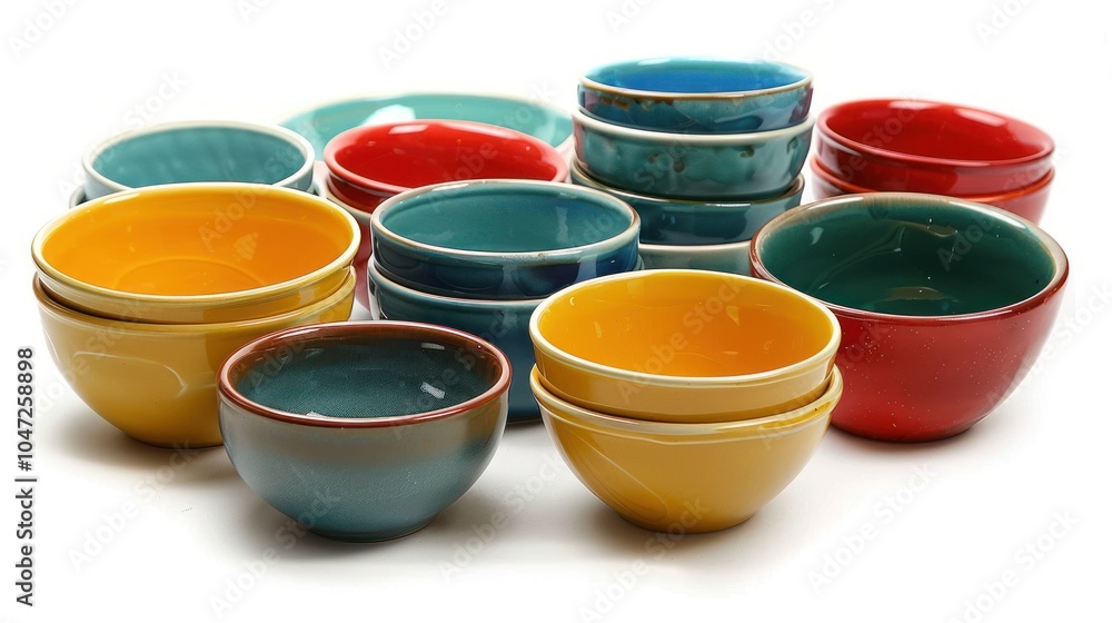 A Collection of Colorful Ceramic Bowls A Collection of Colorful Ceramic Bowls