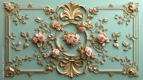 European classic 3D relief, intricate texture, bright colors with high-definition rendering, traditional styling.