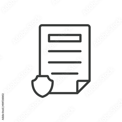 Protection documents, in line design. Protection, documents, security, confidentiality, compliance, safety, verification on white background vector. Protection documents editable stroke icon