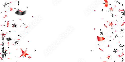 Black Friday with black and red confetti banner background vector illustration