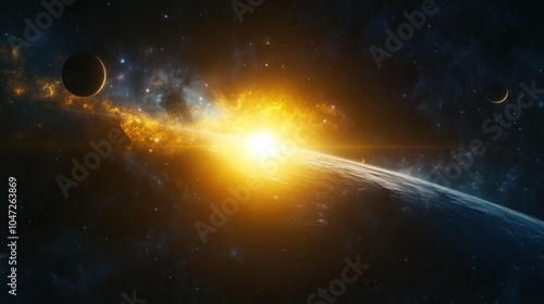 Obraz na płótnie Galaxy space scene with planets, stars and galaxies w salonie