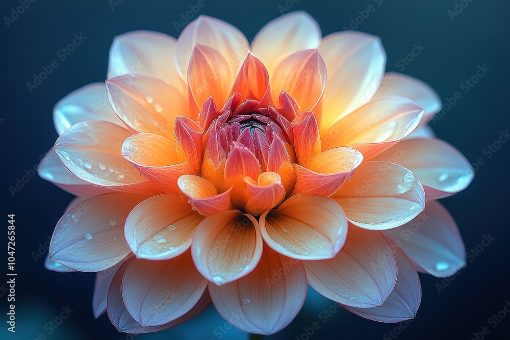 A vibrant, close-up view of a blooming lotus flower with soft lighting and water droplets. A vibrant, close-up view of a blooming lotus flower with soft lighting and water droplets.