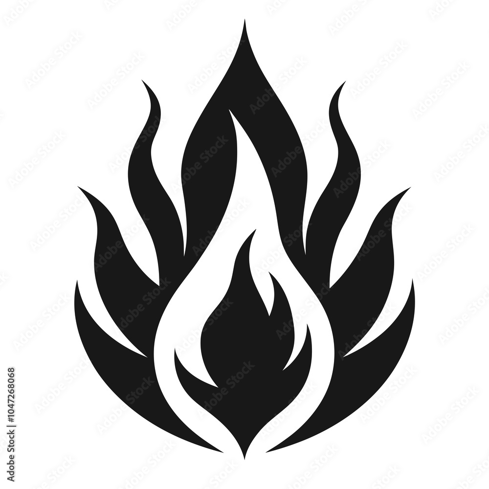 -mystic-flames--silhouette vector art illustration -mystic-flames--silhouette vector art illustration