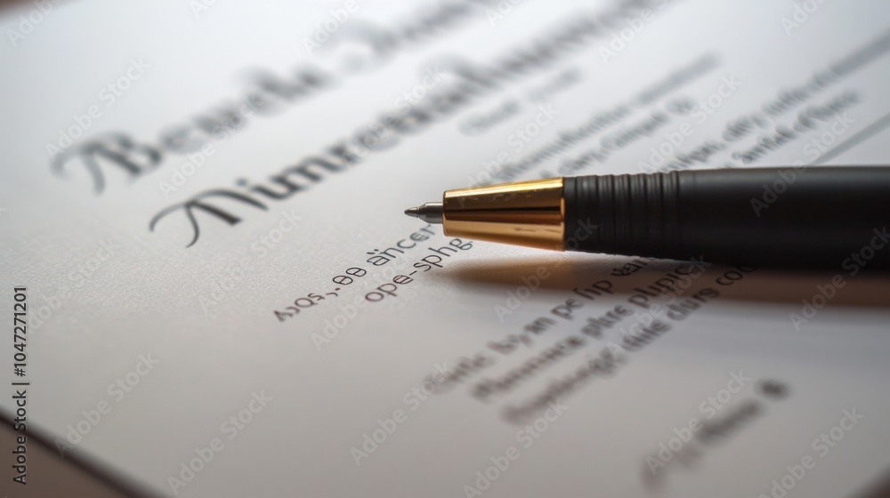 Close-up of a Pen on a Piece of Paper with the Word Close-up of a Pen on a Piece of Paper with the Word