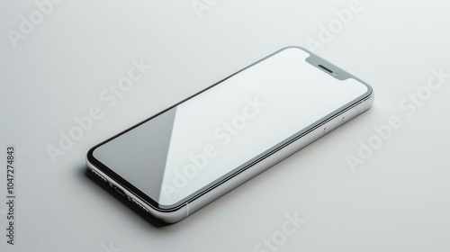 A Silver Smartphone Laying on a White Surface