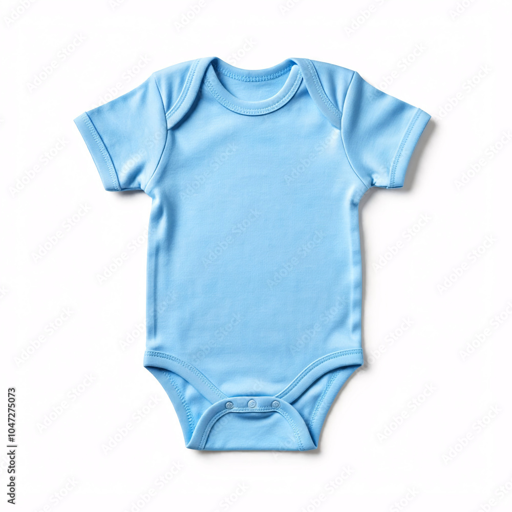 blue baby bodysuit mockup on white background isolated flat lay template design blue baby bodysuit mockup on white background isolated flat lay template design