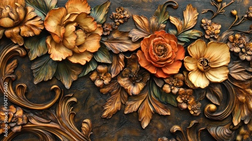 High-resolution European carving, vibrant colors with refined, smooth texture in classic design.