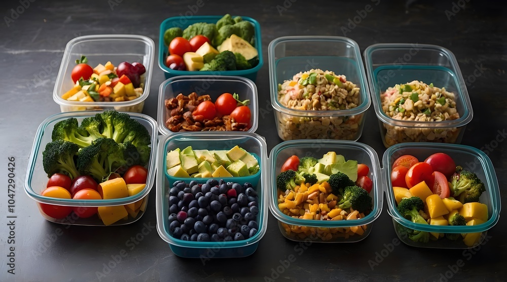 Healthy Meal Prep Containers with Fresh Vegetables and Protein for Balanced Diet . Healthy Meal Prep Containers with Fresh Vegetables and Protein for Balanced Diet .