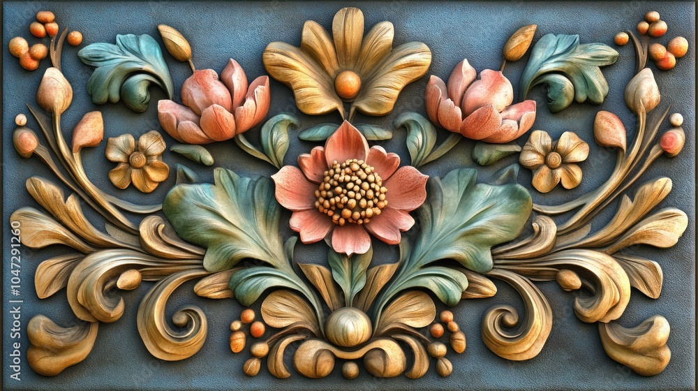 Simple 3D European relief, high-quality textures with bright, colorful design, elegant traditional style. Simple 3D European relief, high-quality textures with bright, colorful design, elegant traditional style.
