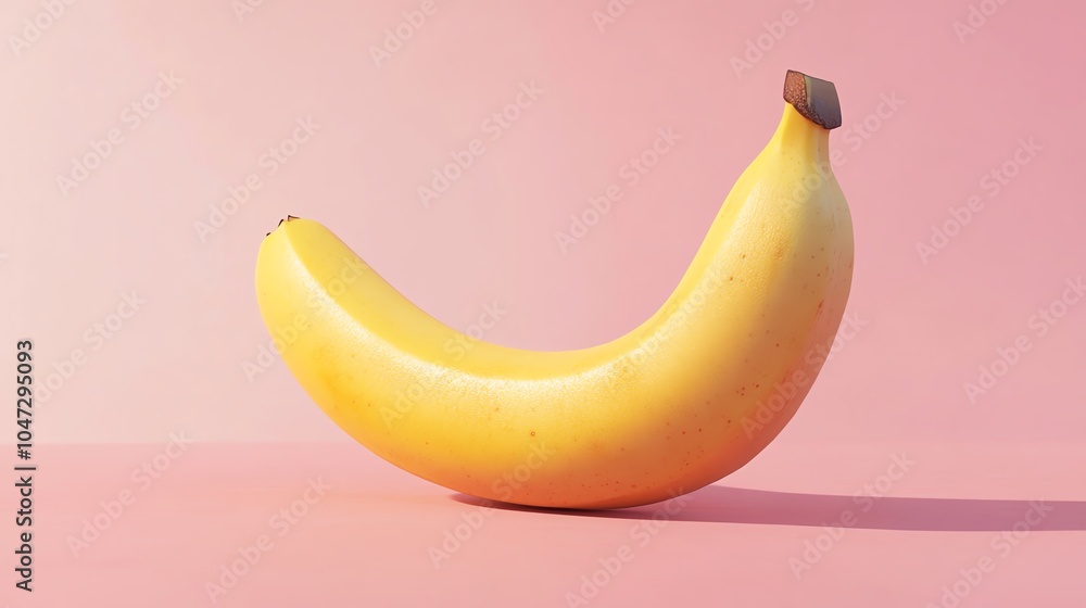 A vibrant yellow banana placed on a pink background, symbolizing freshness and health, ideal for food and nutrition themes. A vibrant yellow banana placed on a pink background, symbolizing freshness and health, ideal for food and nutrition themes.