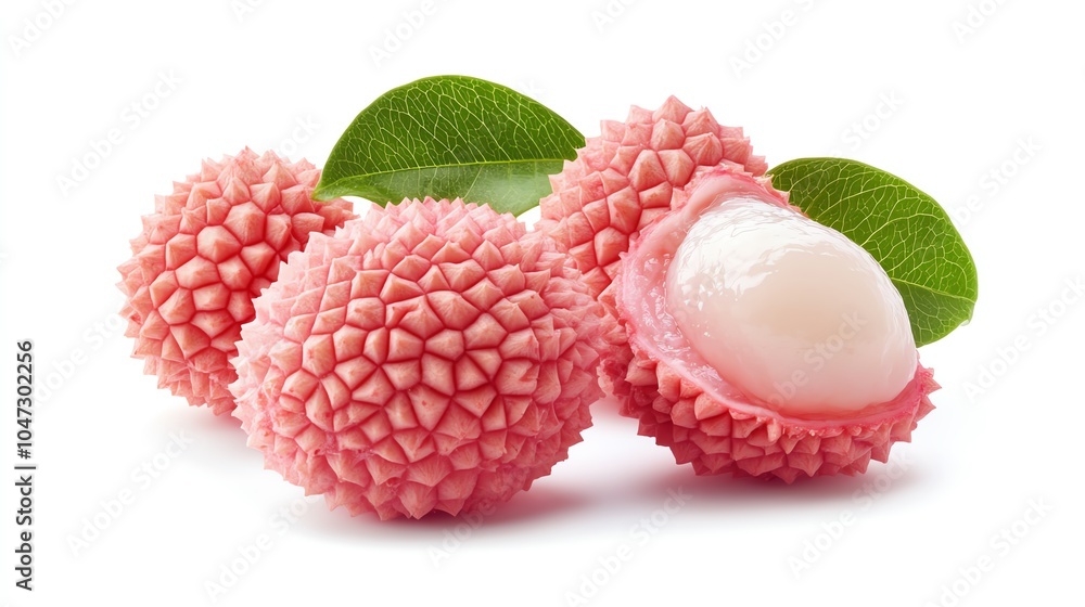 Fresh and ripe lychee fruit with pink skin and white flesh. Perfect for desserts and tropical dishes. Fresh and ripe lychee fruit with pink skin and white flesh. Perfect for desserts and tropical dishes.