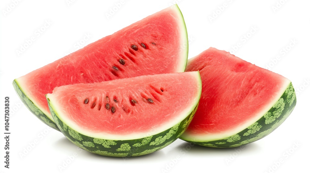 Fresh watermelon slices, perfectly cut showcasing vibrant red fruit and green rind, ideal for refreshing summer dishes. Fresh watermelon slices, perfectly cut showcasing vibrant red fruit and green rind, ideal for refreshing summer dishes.