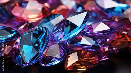 A vibrant collection of colorful gemstones glistening under light.