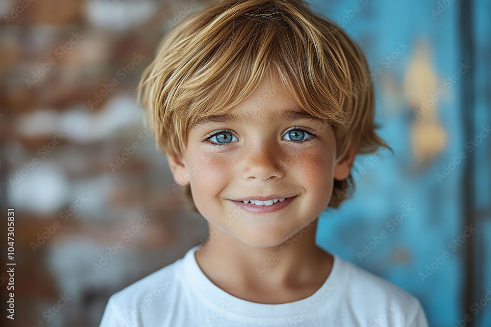 portrait of an white little boy with a smile portrait of an white little boy with a smile