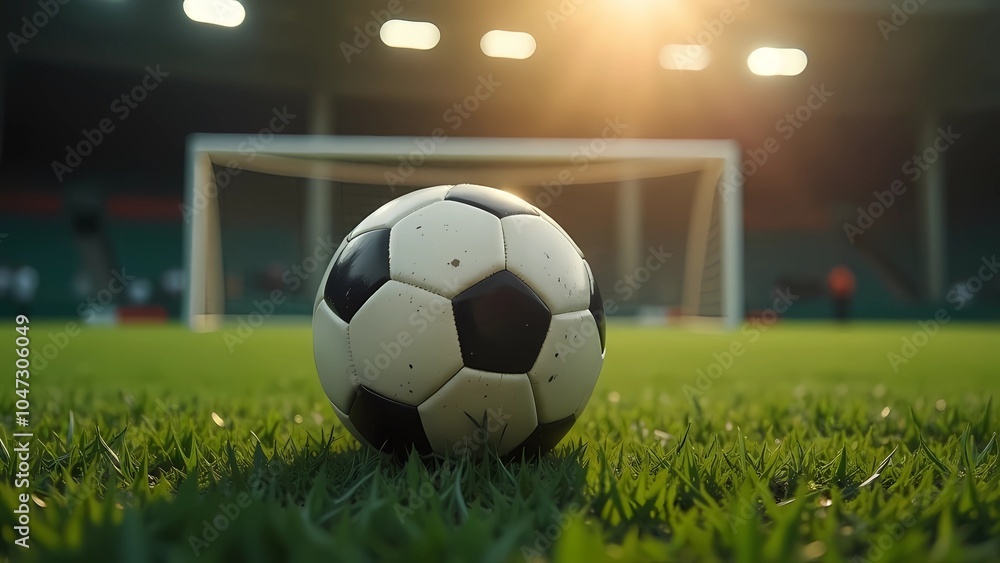 Obraz premium A soccer ball on the field. Type of sport. Sport and health.
