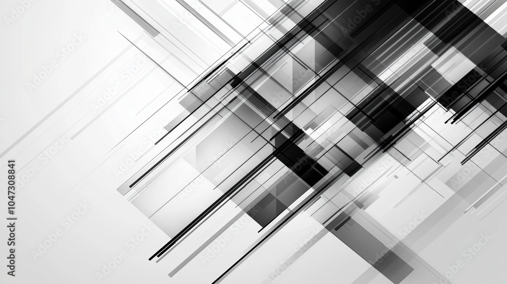 Abstract Black and White Geometric Lines Abstract Black and White Geometric Lines