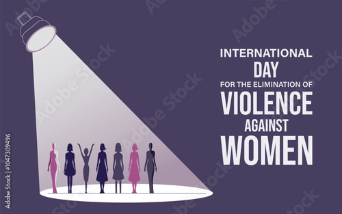 International day for the elimination of violence against women. Vector illustration of white ribbon symbol of violence against women. Suitable for banners, web, social media, greeting cards etc