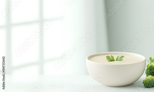 Creamy Soup Made with Broccoli and Cheese in a Bowl: A Comforting Dish Perfect for Chilly Days.