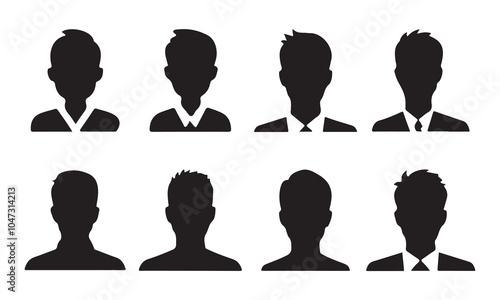 pople had icons set silhouette vector, men, ,women, people, 