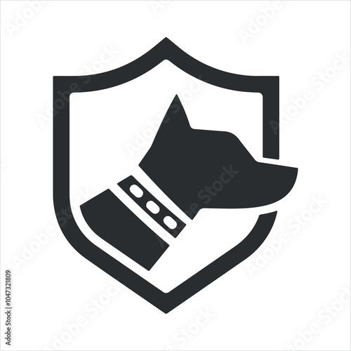 Dog Guard Shield Icon - Protection and Pet Security Logo