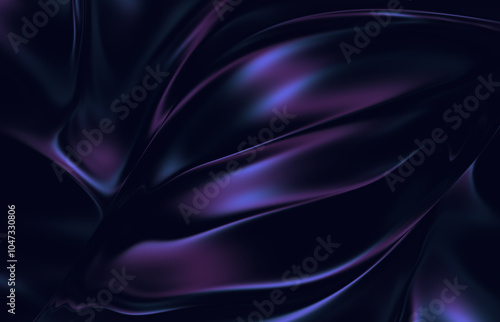 Abstract Liquid Gradient Background. Chrome Backdrop