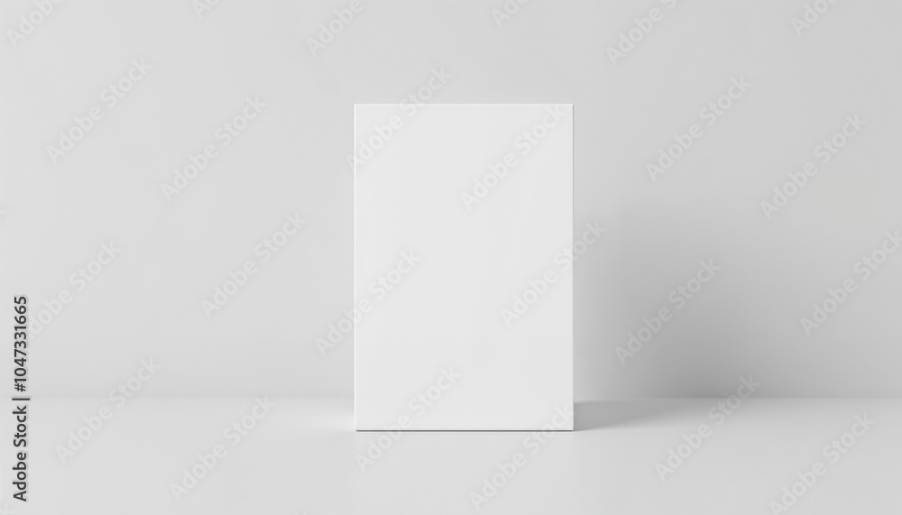 Empty product box mockup with copy space on a light surface for branding and presentation Empty product box mockup with copy space on a light surface for branding and presentation
