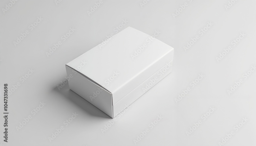 Blank product box mockup with copy space on a light surface for branding Blank product box mockup with copy space on a light surface for branding