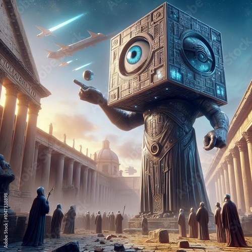 Metron cube judging a conflict at the Roman Forum The advanced a photo