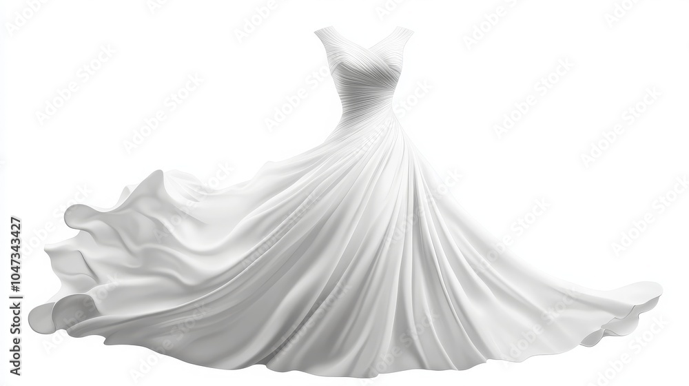 Modern white wedding dress, isolated on white. Modern white wedding dress, isolated on white.