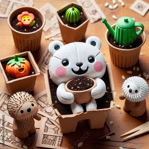 Plantable Seed Paper Toys Toys made from seed paper that can be photo