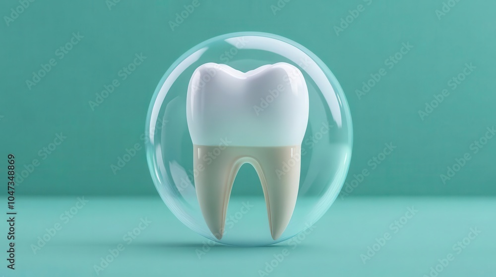 Digital art of a tooth surrounded by a protective bubble symbolizing enamel care, tooth health, enamel protection Digital art of a tooth surrounded by a protective bubble symbolizing enamel care, tooth health, enamel protection